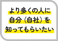 より多くの人に自分（自社）を知ってもらいたい